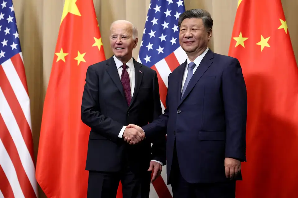 U.S. President Joe Biden and China's President Xi Jinping meet on the sidelines of the APEC Summit in Lima, Peru, November 16, 2024.