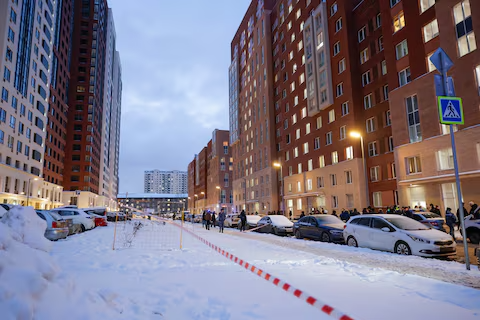 Scene of explosion in Moscow where Russian Military General Igor Kirillov and his assistant were killed, December 2024.