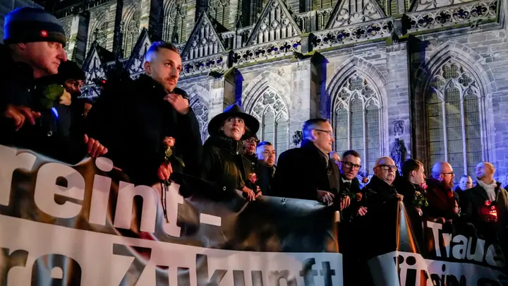 Co-leader of the German far-right AfD, Alice Weidel, attends an election campaign in Magdeburg, Germany, amid rising tensions over election interference.