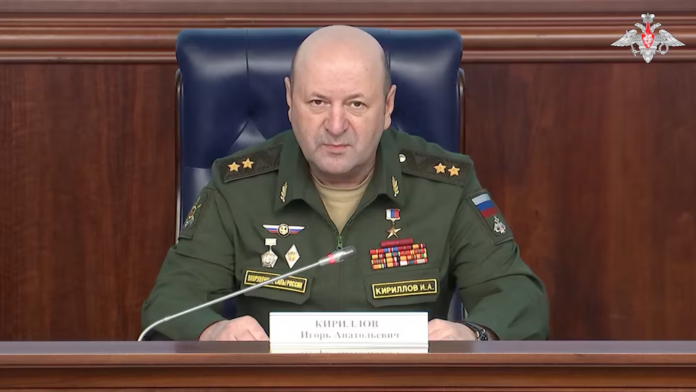 Lieutenant General Igor Kirillov, Russian Military General, at a Moscow press conference, November 2024.