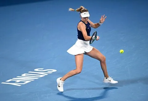 Katie Boulter in action during her quarter-final match against Iga Swiatek at the United Cup in Sydney, Australia.